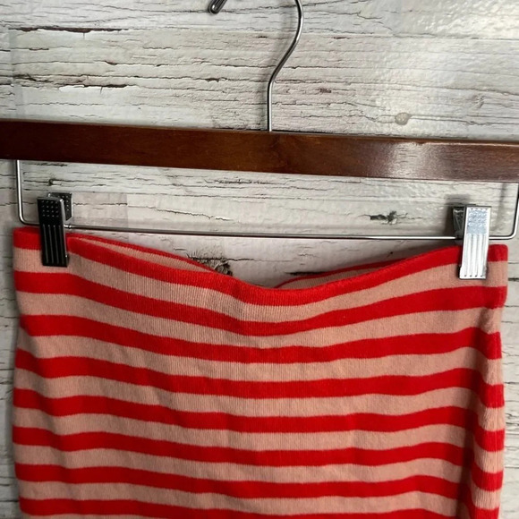 Skaist Taylor Striped Skirt Knit pencil cream  orange pink size small - Picture 4 of 8